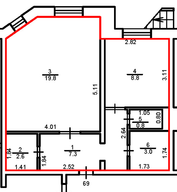 1-комнатная квартира, 42,3 м², 1/17 эт.