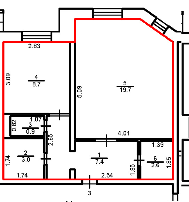 1-комнатная квартира, 42,1 м², 1/17 эт.